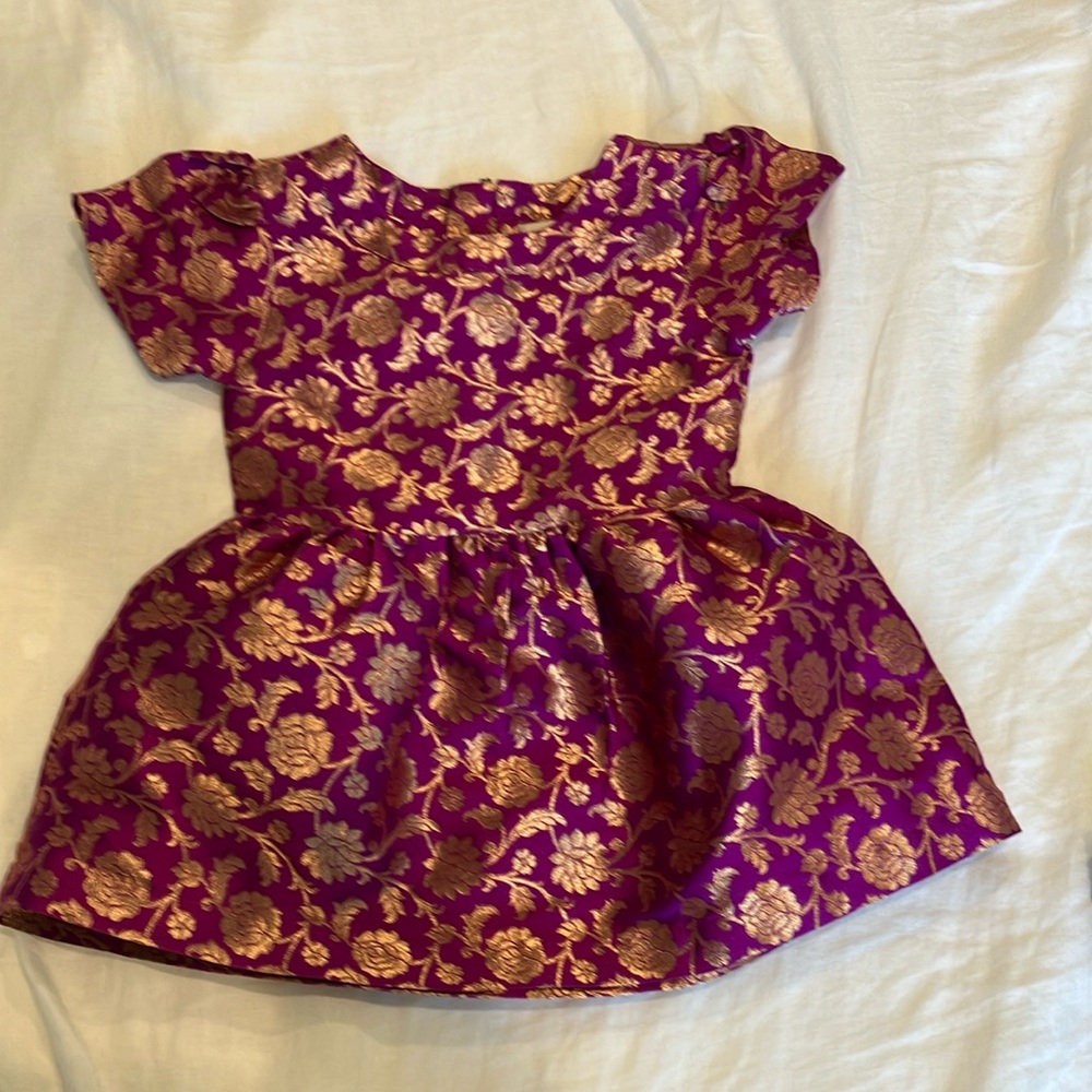 Peek girls Purple and Gold Floral Dress